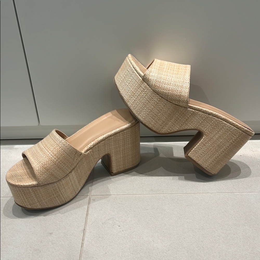 Justfab Women's Tan Platform Heels